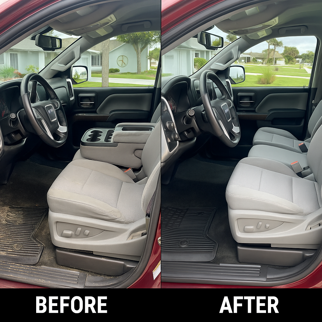 Interior detailing before and after